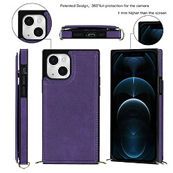 Coque en TPU + PU avec fonction de blocage RFID anti-vol, auto-absorbée violet pour votre iPhone 13 6.1 pouces