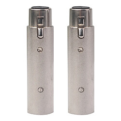 2Pièces Connecteur 3 Broches XLR Mâle à 5 Broches XLR Prise pour Microphone Câble DMX Audio XLR Adaptateur