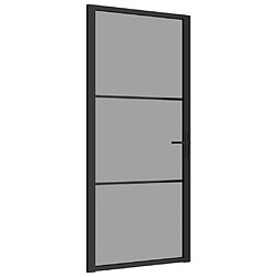 vidaXL Porte intérieure 93x201,5 cm Noir Verre ESG et aluminium