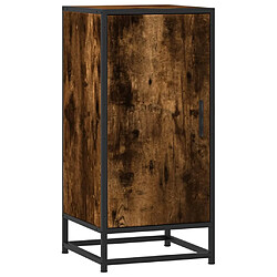 vidaXL Buffet chêne fumé 35,5x35x76 cm bois d'ingénierie et métal