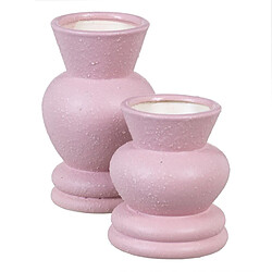 BigBuy Home Vase Rose Céramique 10,5 x 10,5 x 13 cm