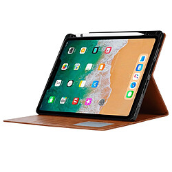 Acheter Wewoo Housse Étui Coque en cuir à rabat horizontal avec texture pour peau iPad Pro 11 pouces 2018avec cadre photo et supportlogements cartesportefeuille et fente stylo Marron