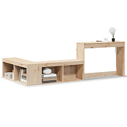 vidaXL Table de chevet avec bureau 222x107x75 cm bois de pin massif