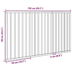 vidaXL Barrière pour chien pliable 3 panneaux 150 cm bois de peuplier pas cher