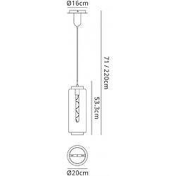 Luminaire Center Suspension design Jarras Doré Mat 1 ampoule 71cm