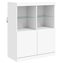 Avis Maison Chic Commode Buffet - Meuble de rangement avec lumières LED blanc 81x37x100 cm -GKD40283