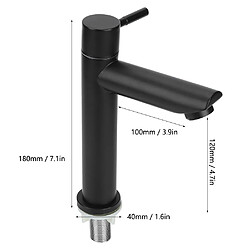 ComfortXL Robinet pour lavabo en acier inoxydable g1/2in, type droit noir (sans tuyau)