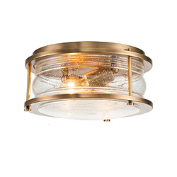 Elstead Lighting Plafonnier Salle de bains Kichler Acier,verre grainé transparent Laiton naturel