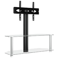 vidaXL Meuble TV d'angle 2 niveaux pour 32-70 pouces noir argenté