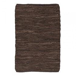 Thedecofactory CUIR OLD - Tapis en cuir tressé chocolat 120x170