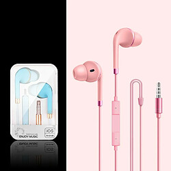 P16 Casque De Téléphone Portable Portable, Écouteurs Filaires In-Ear Cuivre Anneau Stéréo Filaire Rose