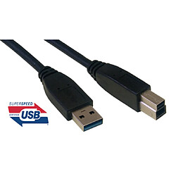 MCL Cordon USB 3.0 type A / B mâle - 1m Noir