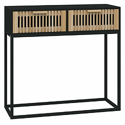 Maison Chic Table console | Meuble d'entrée | Table d'appoint noir 80x30x75 cm bois d'ingénierie et fer -GKD15790