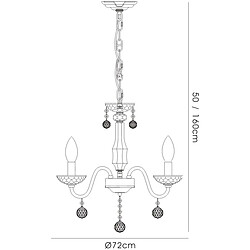 Acheter Luminaire Center Suspension Amora 8 Ampoules chrome poli/cristal