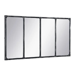 Avis Vente-Unique Miroir fenêtre industriel en fer - L. 140 x H. 75 cm - Noir - MAASTRICHT