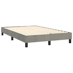 Acheter Maison Chic Lit Adulte - Lit simple Lit à sommier tapissier et matelas moelleux - Meuble de Chambre - Gris clair 120x200cm Velours -MN15333