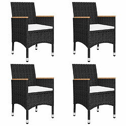 Maison Chic Ensemble de salle à manger de jardin 5 pcs,Table et chaises d'extérieur Noir -GKD211670 pas cher