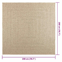 vidaXL Tapis ZIZUR beige 200x200 cm aspect de jute intérieur extérieur pas cher