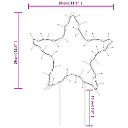 vidaXL Décoration lumineuse étoile de Noël piquets 3 pcs 50 LED 29 cm pas cher