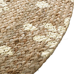 Avis Pegane Tapis rond en jute coloris doré - Longueur 115 x Profondeur 115 x Hauteur 1 cm