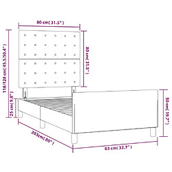 vidaXL Cadre de lit sans matelas noir 80x200 cm velours pas cher