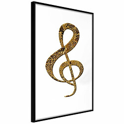 Paris Prix Affiche Murale Encadrée Golden Treble Clef 20 x 30 cm Noir