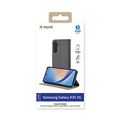 Muvit Étui de Protection pour Samsung Galaxy A35 5G Folio Stand Noir