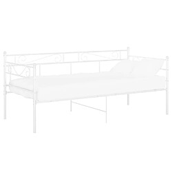 vidaXL Cadre de canapé-lit sans matelas blanc métal 90x200 cm