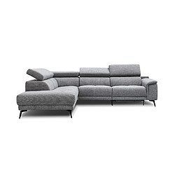 Acheter Courtois Laville Canapé d'angle Fiero gauche, 5 places avec un relax électrique, Tissu Gris