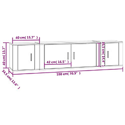 vidaXL Ensemble de meubles TV 3 pcs Chêne fumé Bois d'ingénierie pas cher