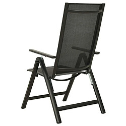 Acheter Maison Chic Lot de 2 Chaises pliables de jardin - Fauteuil d'extérieur Textilène et aluminium Noir -MN93421