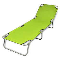 Maison Chic Chaise longue pliable de jardin | Bain de soleil Relax | Transat acier enduit de poudre vert pomme -GKD15003