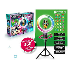 STUDIO CREATOR - Kit de création vidéo avec rotation 360° et anneau lumineux LED multicolore - INF 028 - Canal Toys