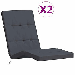 Maison Chic Lot de 2 Coussins Confort,Coussins de chaise longue anthracite tissu oxford -GKD36668