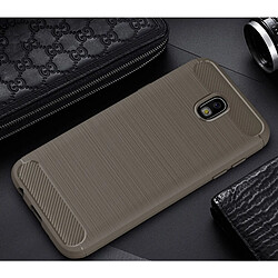 Wewoo Coque gris pour Samsung Galaxy J530 / J5 Pro texture en fibre de carbone antichoc TPU robuste étui de protection