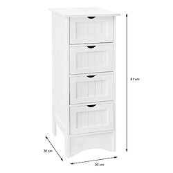 Acheter ML DESIGN MODERN LIVING Meuble bas salle de bain armoire toilette demi-colonne avec 4 tiroirs 30x81x30cm