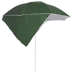 Avis Helloshop26 Parasol de plage avec parois latérales 215 cm vert 02_0008381