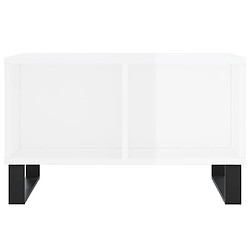 Avis vidaXL Table basse Blanc brillant 60x50x36,5 cm Bois d'ingénierie