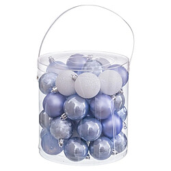 BigBuy Home Boules de Noël Bleu Plastique Ø 5 cm (40 Unités)