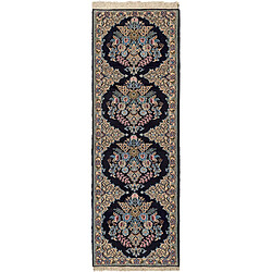 Vidal Tapis de couloir en laine 203x67 bleu Nain