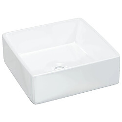 vidaXL Lavabo blanc 37x37x13 cm céramique carré