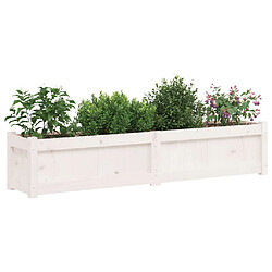 Avis vidaXL Jardinière blanc 150x31x31 cm bois massif de pin