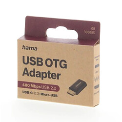 HAMA Adaptateur USB-OTG, fiche USB-C - port micro-USB, USB 2.0, 480 Mbit/s