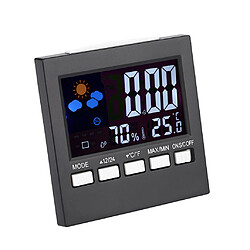 Station météorologique d'hygromètre de thermomètre numérique de Muti-fuction mini avec l'alarme - Noir