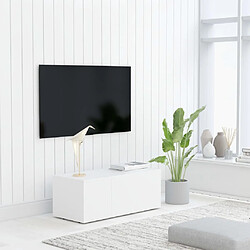 vidaXL Meuble TV Blanc 80x34x30 cm Bois d'ingénierie