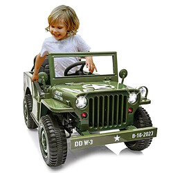 Avis Jamara Ride-on Jeep Willys MB Army vert 12V