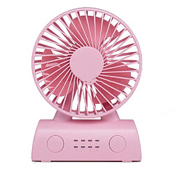 Ventilateur Mobile Portable de Chargement USB 4W, avec Contrôle à 4 Vitesses (Rose)