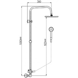 Avis Rav Colonne de douche murale thermostatique laiton noir mat avec douchette H. 109 cm