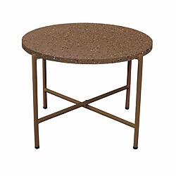 BigBuy Home Table d'appoint Terrazzo Marron 60 x 60 x 45 cm