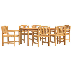 vidaXL Ensemble à manger de jardin 7 pcs Bois de teck solide